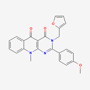 3-(furan-2-ylmethyl)-2-(4-methoxyphenyl)-10-methylpyrimido[4,5-b]quinoline-4,5(3H,10H)-dione
