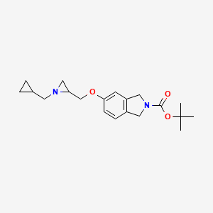 molecular formula C20H28N2O3 B2951747 Tert-butyl 5-[[1-(cyclopropylmethyl)aziridin-2-yl]methoxy]-1,3-dihydroisoindole-2-carboxylate CAS No. 2418673-65-9