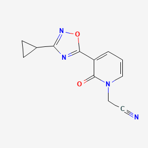 2-[3-(3-Cyclopropyl-1,2,4-oxadiazol-5-yl)-2-oxopyridin-1-yl]acetonitrile