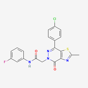 2-(7-(4-chlorophenyl)-2-methyl-4-oxothiazolo[4,5-d]pyridazin-5(4H)-yl)-N-(3-fluorophenyl)acetamide