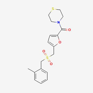 (5-(((2-Methylbenzyl)sulfonyl)methyl)furan-2-yl)(thiomorpholino)methanone