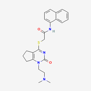2-((1-(2-(dimethylamino)ethyl)-2-oxo-2,5,6,7-tetrahydro-1H-cyclopenta[d]pyrimidin-4-yl)thio)-N-(naphthalen-1-yl)acetamide