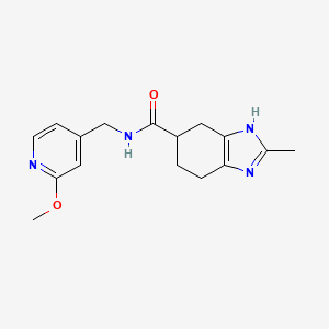 molecular formula C16H20N4O2 B2951754 N-((2-methoxypyridin-4-yl)methyl)-2-methyl-4,5,6,7-tetrahydro-1H-benzo[d]imidazole-5-carboxamide CAS No. 2034359-74-3