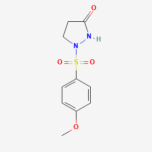molecular formula C10H12N2O4S B2951757 1-(4-methoxybenzenesulfonyl)pyrazolidin-3-one CAS No. 477850-52-5