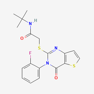 N-tert-butyl-2-{[3-(2-fluorophenyl)-4-oxo-3,4-dihydrothieno[3,2-d]pyrimidin-2-yl]sulfanyl}acetamide