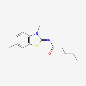(E)-N-(3,6-dimethylbenzo[d]thiazol-2(3H)-ylidene)pentanamide