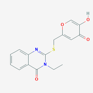 3-Ethyl-2-(((5-hydroxy-4-oxo-4H-pyran-2-yl)methyl)thio)quinazolin-4(3H)-one