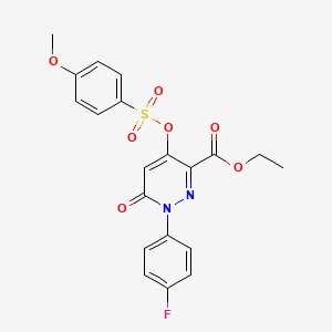 Ethyl 1-(4-fluorophenyl)-4-(((4-methoxyphenyl)sulfonyl)oxy)-6-oxo-1,6-dihydropyridazine-3-carboxylate
