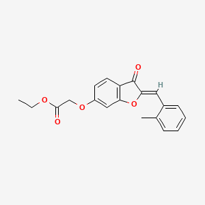 molecular formula C20H18O5 B2951767 (Z)-ethyl 2-((2-(2-methylbenzylidene)-3-oxo-2,3-dihydrobenzofuran-6-yl)oxy)acetate CAS No. 620547-77-5