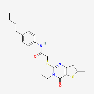 N-(4-butylphenyl)-2-((3-ethyl-6-methyl-4-oxo-3,4,6,7-tetrahydrothieno[3,2-d]pyrimidin-2-yl)thio)acetamide