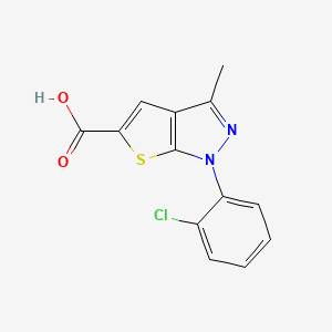 molecular formula C13H9ClN2O2S B2951776 1-(2-chlorophenyl)-3-methyl-1H-thieno[2,3-c]pyrazole-5-carboxylic acid CAS No. 328028-97-3