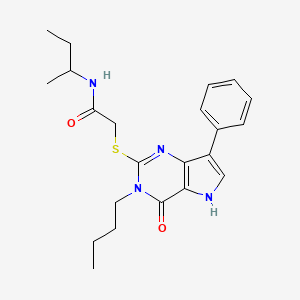 molecular formula C22H28N4O2S B2951777 N-(sec-butyl)-2-((3-butyl-4-oxo-7-phenyl-4,5-dihydro-3H-pyrrolo[3,2-d]pyrimidin-2-yl)thio)acetamide CAS No. 2034482-61-4