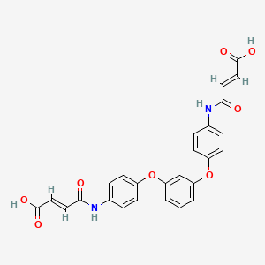 molecular formula C26H20N2O8 B2951778 3-(4-{3-[4-(3-Carboxy-acryloylamino)-phenoxy]-phenoxy}-phenylcarbamoyl)-acrylic acid CAS No. 413574-26-2