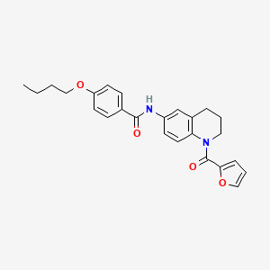 molecular formula C25H26N2O4 B2951782 4-butoxy-N-[1-(furan-2-carbonyl)-1,2,3,4-tetrahydroquinolin-6-yl]benzamide CAS No. 946318-00-9