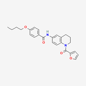 molecular formula C25H26N2O4 B2951782 4-butoxy-N-[1-(2-furoyl)-1,2,3,4-tetrahydroquinolin-6-yl]benzamide CAS No. 946318-00-9