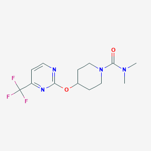 molecular formula C13H17F3N4O2 B2951784 N,N-dimethyl-4-{[4-(trifluoromethyl)pyrimidin-2-yl]oxy}piperidine-1-carboxamide CAS No. 2415584-46-0