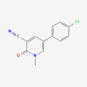 molecular formula C13H9ClN2O B2951795 5-(4-Chlorophenyl)-1-methyl-2-oxo-1,2-dihydro-3-pyridinecarbonitrile CAS No. 338423-57-7