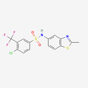 molecular formula C15H10ClF3N2O2S2 B2951796 4-chloro-N-(2-methyl-1,3-benzothiazol-5-yl)-3-(trifluoromethyl)benzene-1-sulfonamide CAS No. 670272-61-4