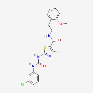 molecular formula C21H21ClN4O3S B2951799 2-(3-(3-chlorophenyl)ureido)-N-(2-methoxyphenethyl)-4-methylthiazole-5-carboxamide CAS No. 942011-05-4