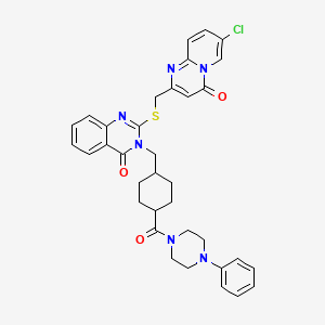 2-(((7-chloro-4-oxo-4H-pyrido[1,2-a]pyrimidin-2-yl)methyl)thio)-3-((4-(4-phenylpiperazine-1-carbonyl)cyclohexyl)methyl)quinazolin-4(3H)-one
