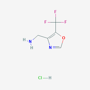 molecular formula C5H6ClF3N2O B2951825 [5-(Trifluoromethyl)oxazol-4-yl]methanamine hydrochloride CAS No. 2260936-78-3
