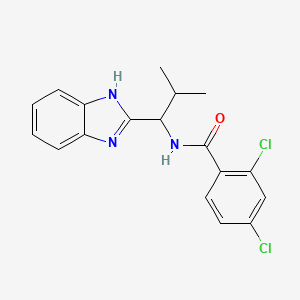 molecular formula C18H17Cl2N3O B2951828 N-(1-(1H-1,3-benzimidazol-2-yl)-2-methylpropyl)-2,4-dichlorobenzenecarboxamide CAS No. 338410-85-8