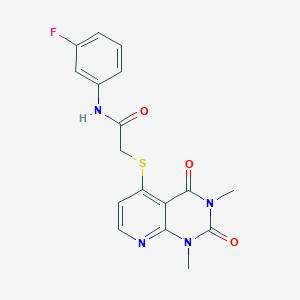 2-((1,3-dimethyl-2,4-dioxo-1,2,3,4-tetrahydropyrido[2,3-d]pyrimidin-5-yl)thio)-N-(3-fluorophenyl)acetamide