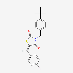 B2951855 (5E)-3-[(4-tert-butylphenyl)methyl]-5-[(4-fluorophenyl)methylidene]-1,3-thiazolidine-2,4-dione CAS No. 866152-69-4