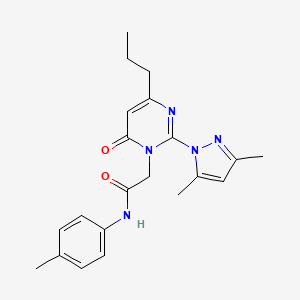 molecular formula C21H25N5O2 B2951860 2-(2-(3,5-dimethyl-1H-pyrazol-1-yl)-6-oxo-4-propylpyrimidin-1(6H)-yl)-N-(p-tolyl)acetamide CAS No. 1002431-08-4