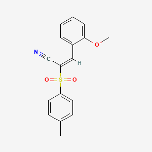molecular formula C17H15NO3S B2951861 (E)-3-(2-methoxyphenyl)-2-tosylacrylonitrile CAS No. 811826-60-5