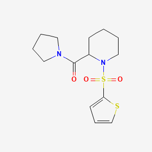 molecular formula C14H20N2O3S2 B2951863 Pyrrolidin-1-yl(1-(thiophen-2-ylsulfonyl)piperidin-2-yl)methanone CAS No. 1097086-20-8