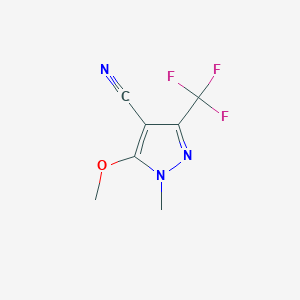 molecular formula C7H6F3N3O B2951864 5-Methoxy-1-methyl-3-(trifluoromethyl)-1H-pyrazole-4-carbonitrile CAS No. 321848-40-2