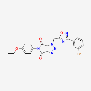molecular formula C21H17BrN6O4 B2951866 1-((3-(3-bromophenyl)-1,2,4-oxadiazol-5-yl)methyl)-5-(4-ethoxyphenyl)-1,6a-dihydropyrrolo[3,4-d][1,2,3]triazole-4,6(3aH,5H)-dione CAS No. 1207032-96-9