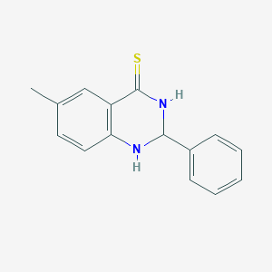molecular formula C15H14N2S B2951867 6-methyl-2-phenyl-2,3-dihydro-1H-quinazoline-4-thione CAS No. 13116-93-3