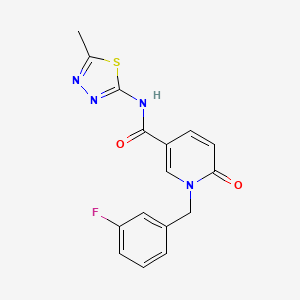 molecular formula C16H13FN4O2S B2951873 1-[(3-fluorophenyl)methyl]-N-(5-methyl-1,3,4-thiadiazol-2-yl)-6-oxopyridine-3-carboxamide CAS No. 941953-82-8
