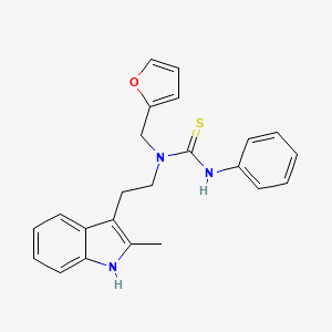 molecular formula C23H23N3OS B2951883 1-(furan-2-ylmethyl)-1-(2-(2-methyl-1H-indol-3-yl)ethyl)-3-phenylthiourea CAS No. 851971-60-3