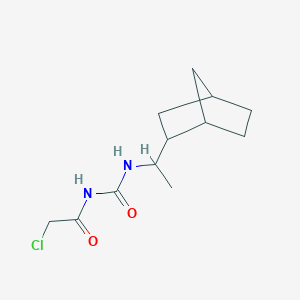molecular formula C12H19ClN2O2 B2951885 1-(1-{bicyclo[2.2.1]heptan-2-yl}ethyl)-3-(2-chloroacetyl)urea CAS No. 1212113-50-2