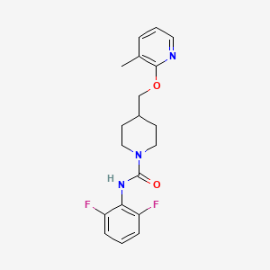 molecular formula C19H21F2N3O2 B2951886 N-(2,6-Difluorophenyl)-4-[(3-methylpyridin-2-yl)oxymethyl]piperidine-1-carboxamide CAS No. 2379988-86-8