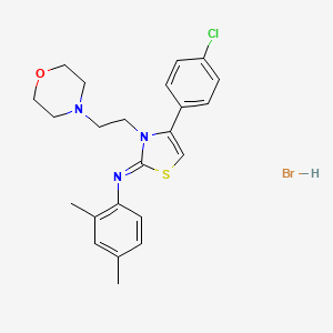molecular formula C23H27BrClN3OS B2951888 (Z)-N-(4-(4-chlorophenyl)-3-(2-morpholinoethyl)thiazol-2(3H)-ylidene)-2,4-dimethylaniline hydrobromide CAS No. 481005-40-7