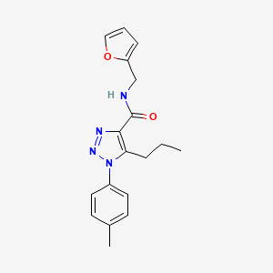 molecular formula C18H20N4O2 B2951890 N-[(furan-2-yl)methyl]-1-(4-methylphenyl)-5-propyl-1H-1,2,3-triazole-4-carboxamide CAS No. 950249-21-5
