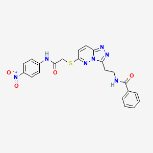 N-(2-(6-((2-((4-nitrophenyl)amino)-2-oxoethyl)thio)-[1,2,4]triazolo[4,3-b]pyridazin-3-yl)ethyl)benzamide