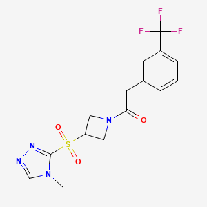 1-(3-((4-methyl-4H-1,2,4-triazol-3-yl)sulfonyl)azetidin-1-yl)-2-(3-(trifluoromethyl)phenyl)ethanone