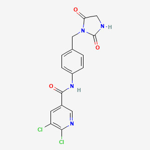 5,6-dichloro-N-{4-[(2,5-dioxoimidazolidin-1-yl)methyl]phenyl}pyridine-3-carboxamide
