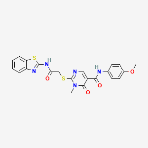 2-((2-(benzo[d]thiazol-2-ylamino)-2-oxoethyl)thio)-N-(4-methoxyphenyl)-1-methyl-6-oxo-1,6-dihydropyrimidine-5-carboxamide