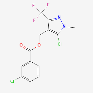 [5-chloro-1-methyl-3-(trifluoromethyl)-1H-pyrazol-4-yl]methyl 3-chlorobenzenecarboxylate