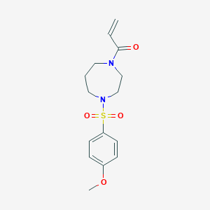 molecular formula C15H20N2O4S B2951930 1-[4-(4-Methoxyphenyl)sulfonyl-1,4-diazepan-1-yl]prop-2-en-1-one CAS No. 2361722-03-2