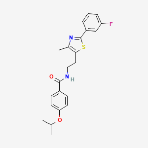 molecular formula C22H23FN2O2S B2951931 N-{2-[2-(3-fluorophenyl)-4-methyl-1,3-thiazol-5-yl]ethyl}-4-(propan-2-yloxy)benzamide CAS No. 946328-00-3