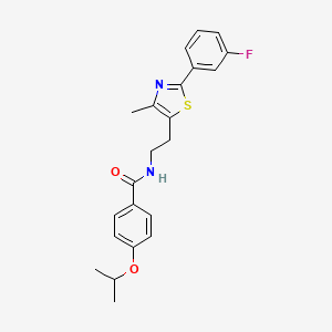 molecular formula C22H23FN2O2S B2951931 N-(2-(2-(3-fluorophenyl)-4-methylthiazol-5-yl)ethyl)-4-isopropoxybenzamide CAS No. 946328-00-3