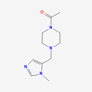molecular formula C11H18N4O B2951932 1-(4-((1-methyl-1H-imidazol-5-yl)methyl)piperazin-1-yl)ethan-1-one CAS No. 2309734-37-8