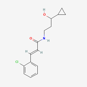 (E)-3-(2-chlorophenyl)-N-(3-cyclopropyl-3-hydroxypropyl)acrylamide
